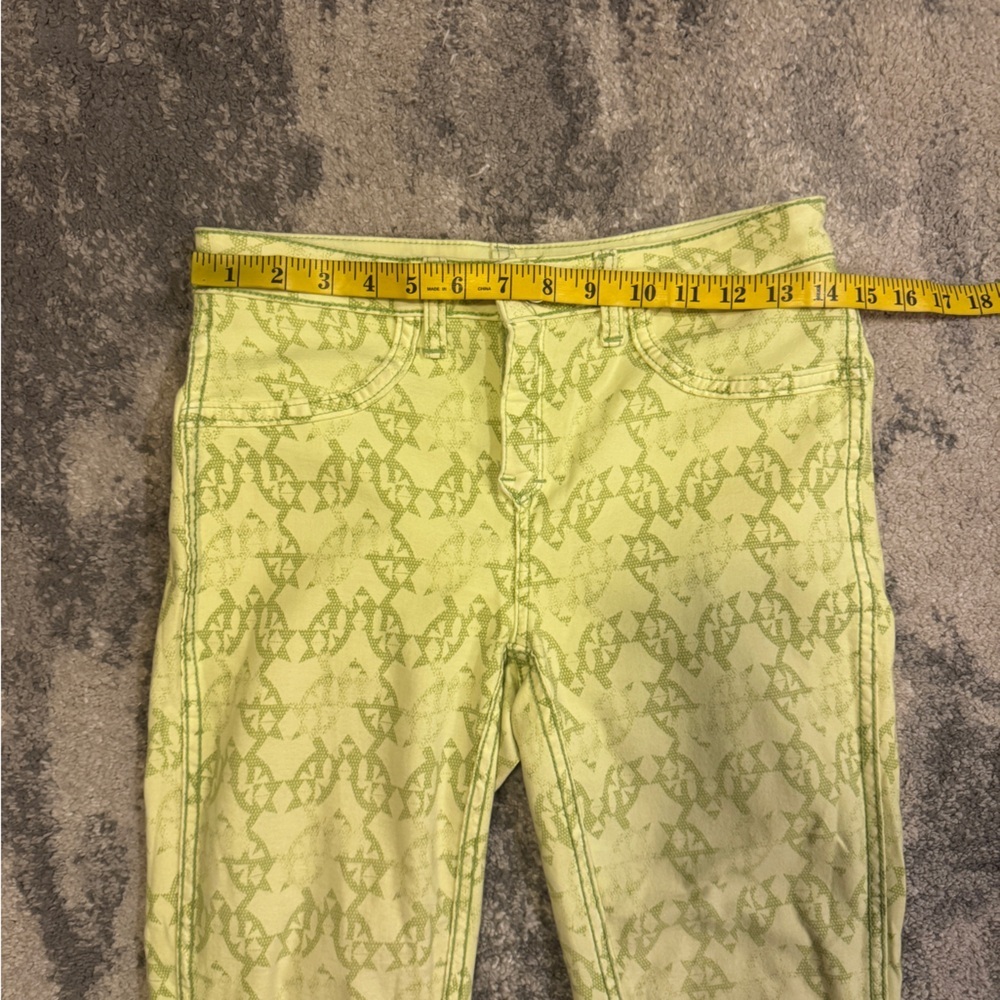 Lime Green/Yellow Patterned Reverse-Able Pants - image 5